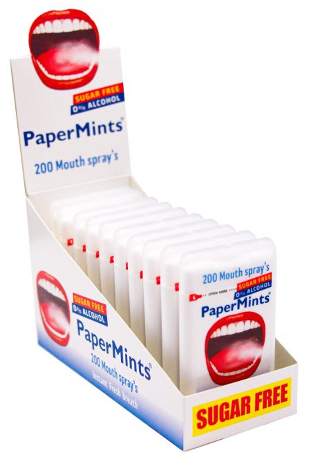 Good breath guarantee with the "Papermints" mouth sprays ! without any alcohol and sugar free..The perfect solution for smokers, after a drink or a meal