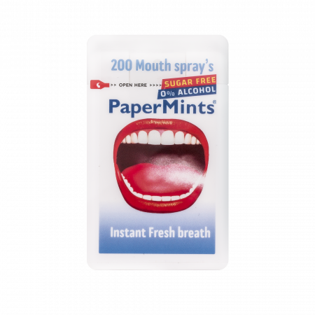 Good breath guarantee with the "Papermints" mouth sprays ! without any alcohol and sugar free..The perfect solution for smokers, after a drink or a meal